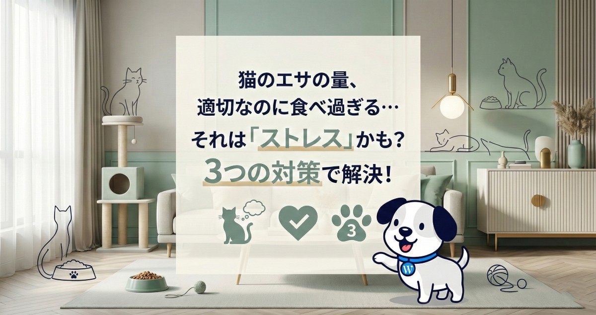 猫のエサの量、適切なのに食べ過ぎる…それは「ストレス」かも？3つの対策で解決！